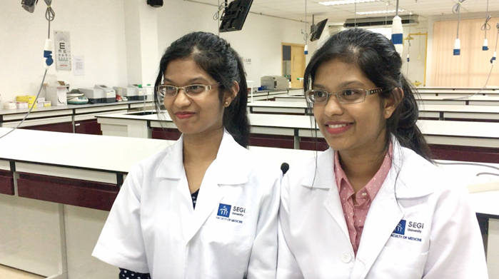 MY AMBITION: Twin sisters share a passion for medicine