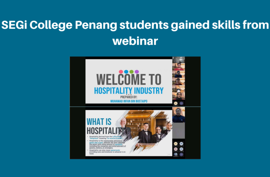 Pelajar Kolej SEGi Pulau Pinang mendapat kemahiran daripada webinar