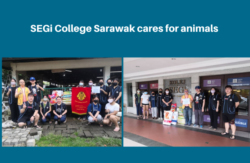 Kolej SEGi Sarawak menjaga haiwan