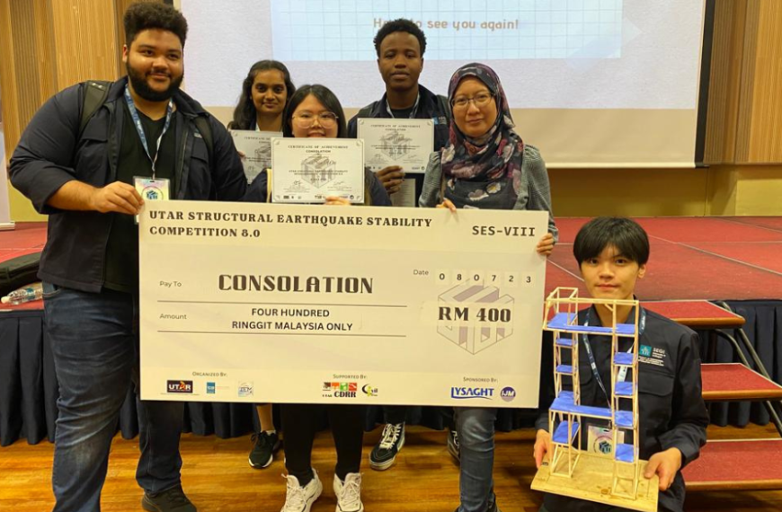 Bintang Universiti SEGi yang semakin meningkat bersinar di Pertandingan Kestabilan Gempa Berstruktur UTAR 8.0