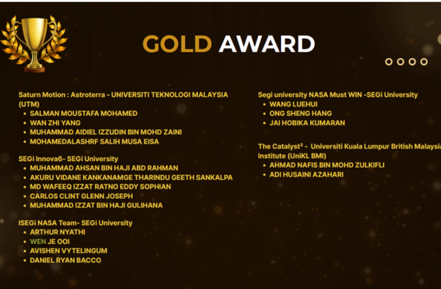 SEGi University Shines at NASA Space Apps Challenge 2025 — Wins Multiple Gold Awards!